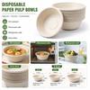 50Pcs Water Resistant Round Bowls Paper Pulp Bowl  for Noodles Soup Rice and Takeaway Meals