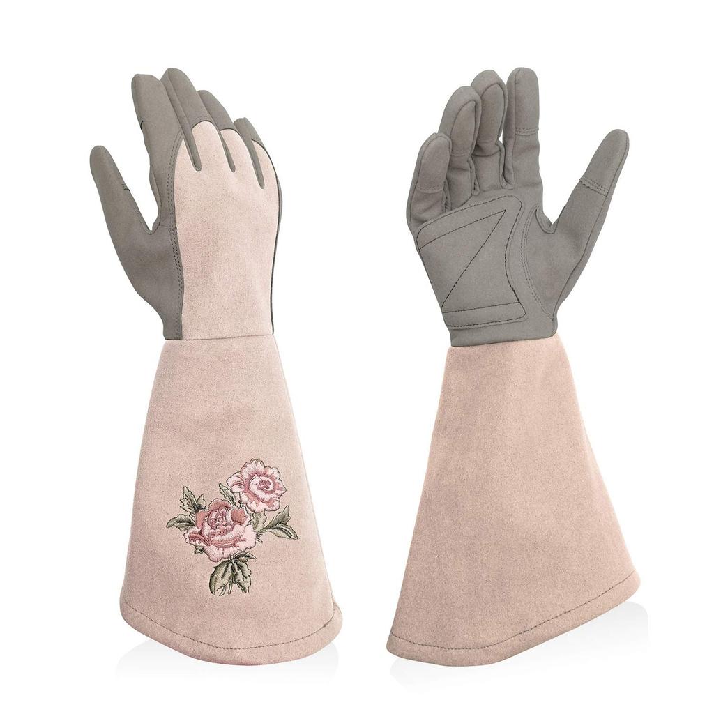 CE Certified Gardening Long Sleeve Rose Synthetic Puncture Floral Perfect for Gardening and Yard Work [Intra-FIT] Gloves, Gloves, Leather, Resistant,
