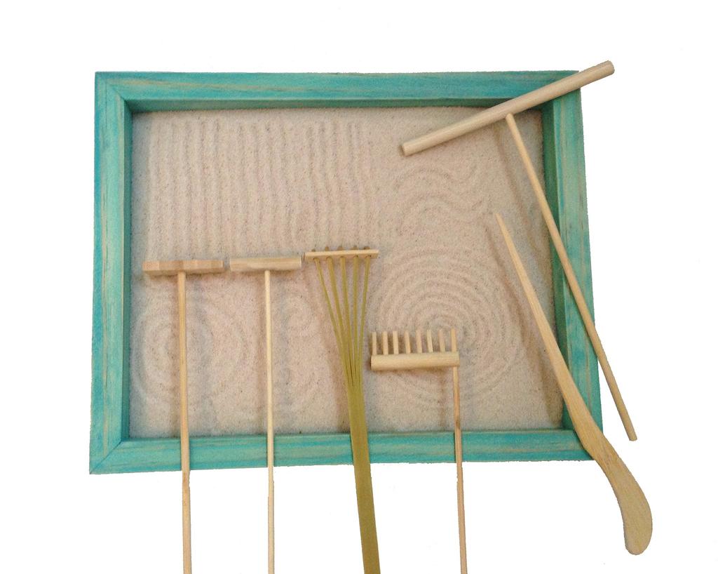 Mini Zen Garden Tool Rake Set, 6 Pieces, Rakes, Drawing Stylus, Sand Smoothing Push Rake