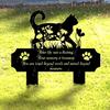 Cat Grave Marker Outdoor Memorial – 12in Metal Pet Memorial Plaque with Garden Cat Silhouette, Weatherproof Headstone for Yard or Indoor Tribute,
