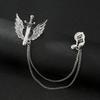 Black Gem Chain Fashion Brooch with Tassel for Men's Suit