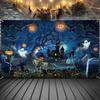 Irenare Halloween Decoration Backdrop Spooky Forest Scary Cemetery Horror