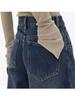 Amerykańskie jeansy vintage z wysokim stanem i oversize dla kobiet, luźne, luźne, Y2K, szerokie nogawki, modne, streetwear, niebieskie, dżinsowe spodnie