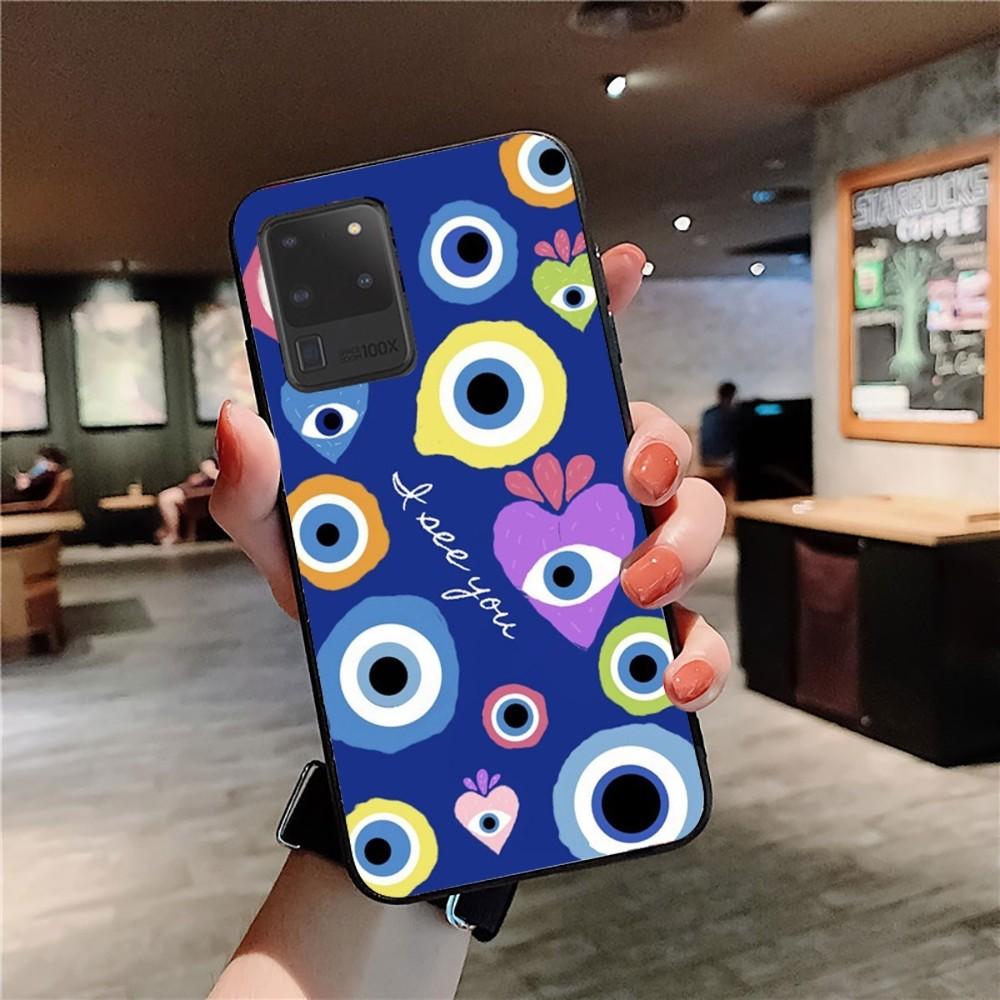 Funny Turkish Lucky Blue Evil Eye Phone Case For Samsung S 9 10 20 21 22 23 30 23plus lite Ultra FE S10lite Fundas