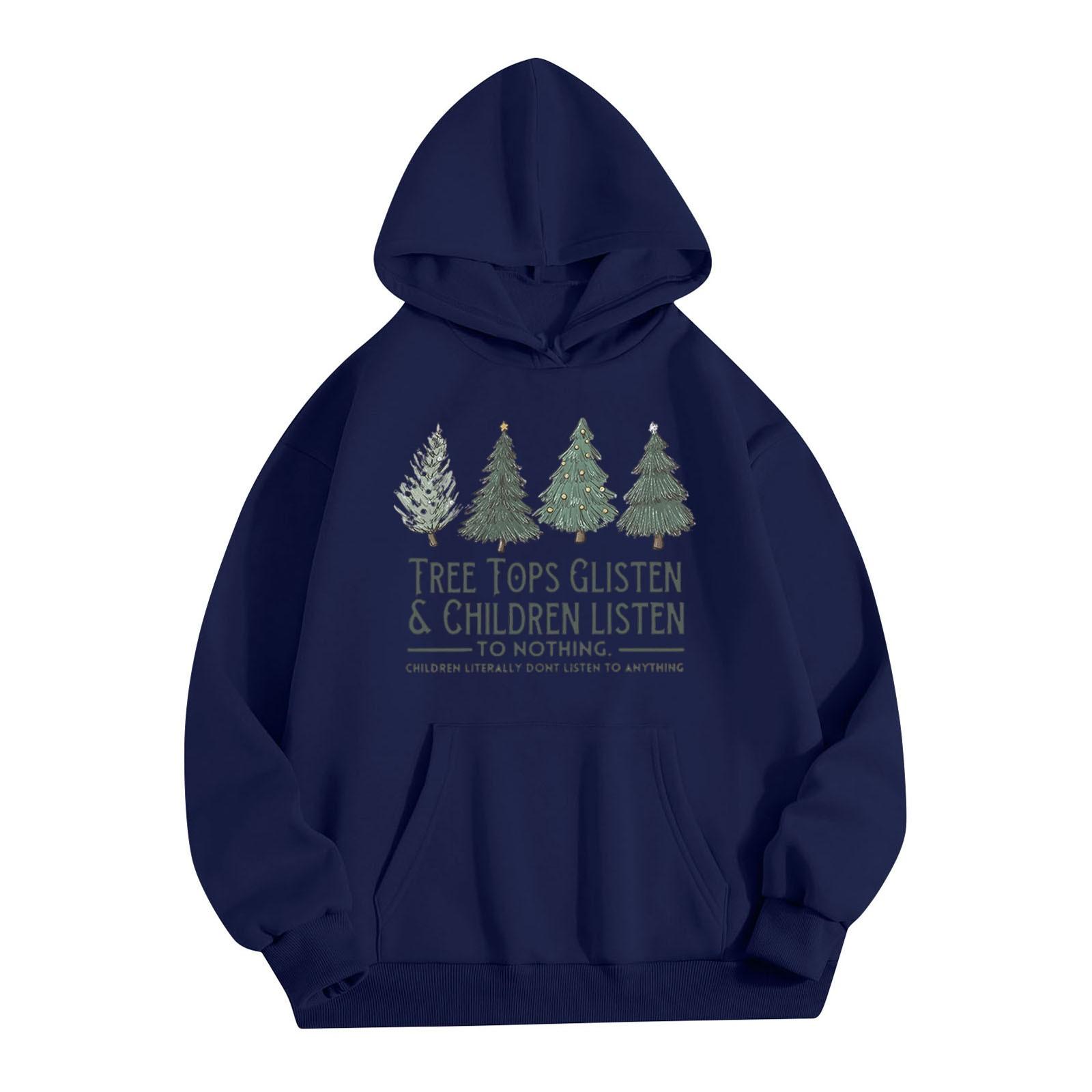 

Женская однотонная толстовка с капюшоном и длинным рукавом с принтом XXXL тёмно-синий