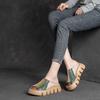Fashion GKTINOO Genuine Leather Summer Shoes Women Slippers Wedges Outside Slides Leisure 2025 New Handmade Concise Ladies Slippers