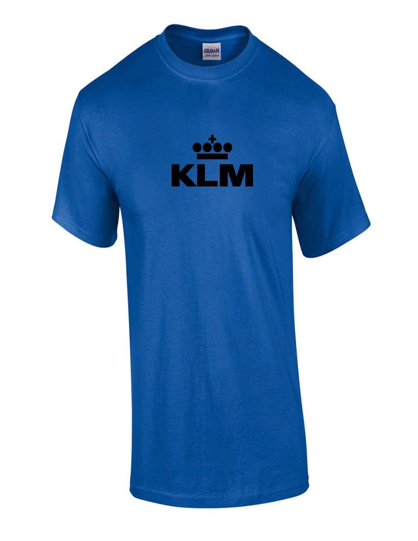 KLM Black Retro Logo Shirt Dutch Airline Aviation Geek Royal Blue T-Shirt 2XL