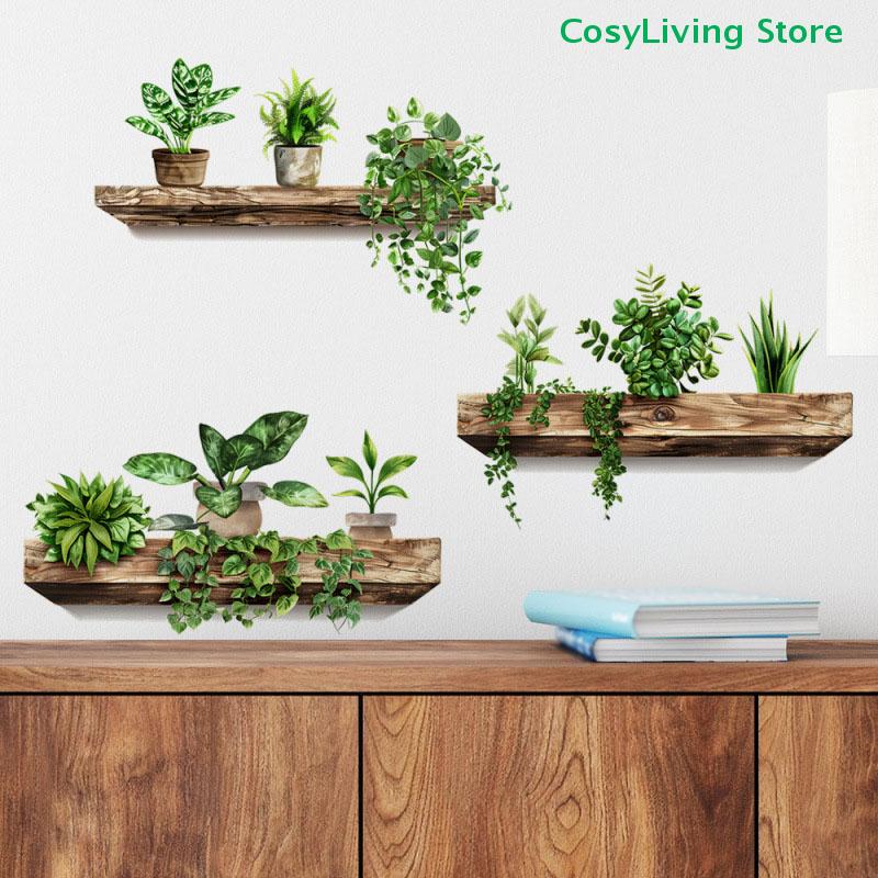 Removable DIY Wall Art Creative Wall Stickers Potted Plant Decals Self-adhesive Wall Mural Home Decoration Accessories