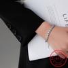 Created Round Blue Opal Stone Bracelets 925 Silver Chain Bracelets for Women Cubic Zirconia Fine Jewelry