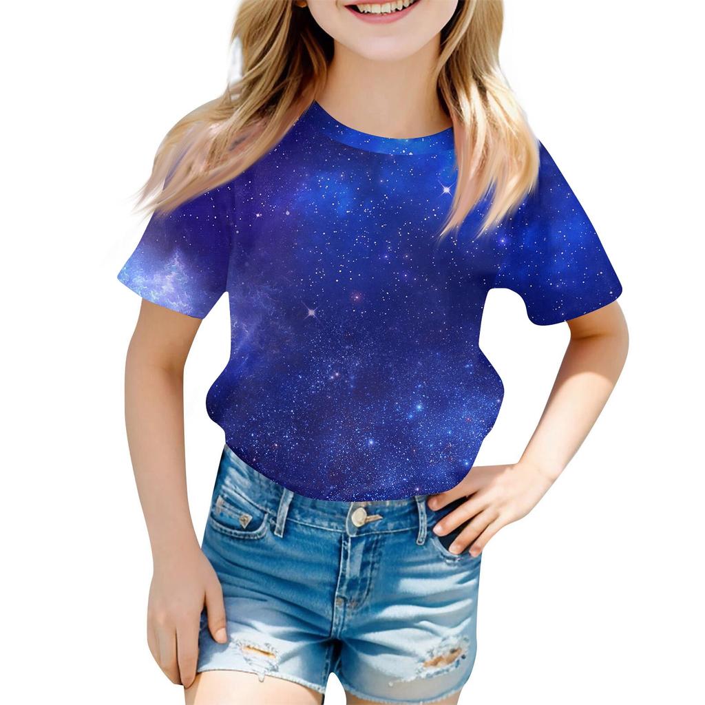 Children's Fashion Casual Short Sleeve Easter Bunny Printed Round Neck Short Sleeve T-Shirt Top