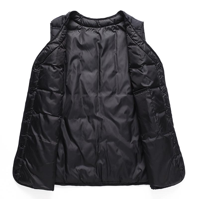 Leichte Stehkragen Daunenweste für Herren für Herbst/Winter – Ärmellose Jacke in Übergröße