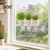 Floating Potted Plant Stands Window Suction Cup Storage Rack, Clear Acrylic Shelf with Microgreen Growing Trays Strong Adsorption, Stand for
