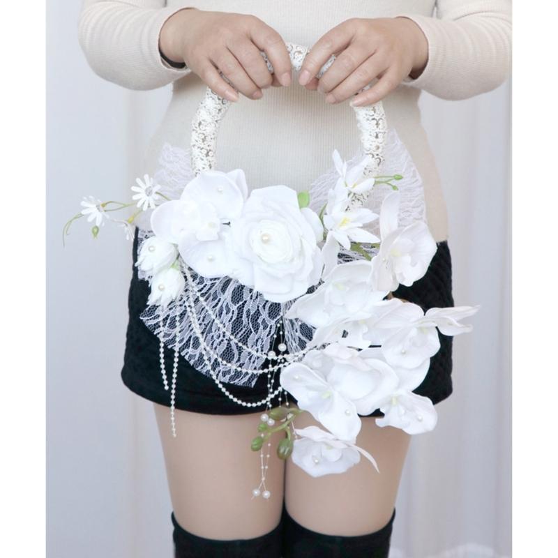 Wedding Wreath Wedding Corsages Wrist Corsages Flower Bracelets Wristband for Bridal Shower, Wedding Party