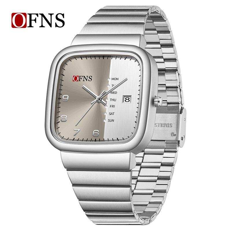 Oufanni Men's Dual Calendar Luminous Sports Watch - Fashionable Quartz Square Watch for Students