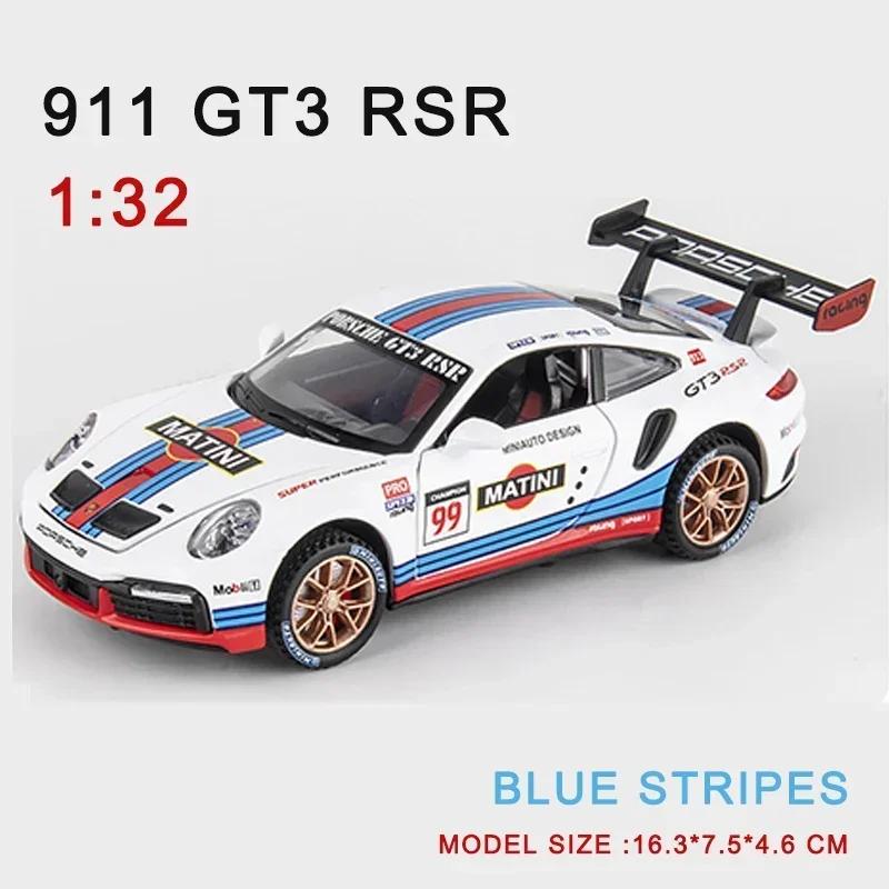

Diecast 1:32 Porsche 911 997 GT3 RSR Alloy Model Car Miniature Metal Supercar Pullback Vehicle Children Gift for Boys Kid Hottoy