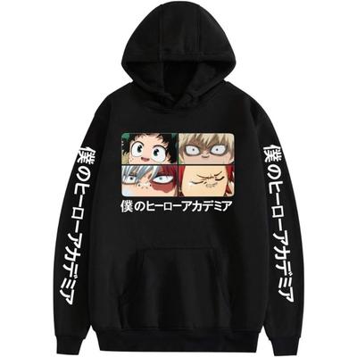 Japanese Animation My Hero Academia Hoodie Vintage Unisex Pullover Men Vintage Graphic Hoody Tops Oversize Clothing