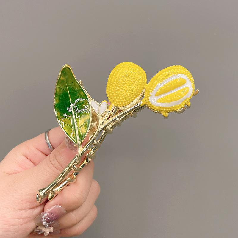 Stilig Fresh Temperament Oil Drop Floral Metal Shark Hair Clip