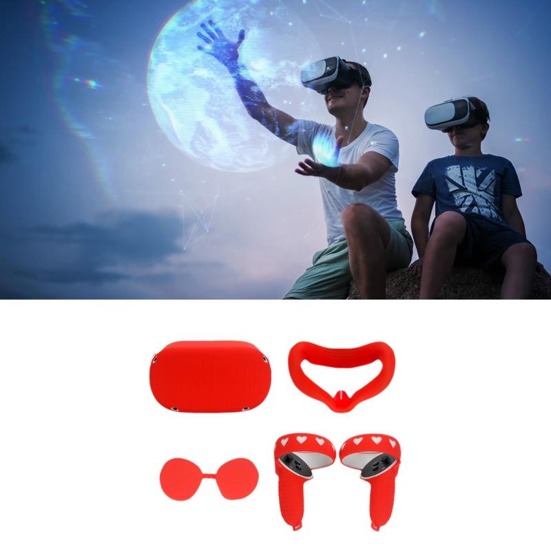 All-in-one Set Silicone for Shell Cover Protective Controller Grip Cover Silicone Face Cover & Lens Protective Cover Set