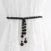 Spring And Summer Pearl Waist Chain Women'S Shirt Skirt Elastic Elastic Decorative Knotted Thin Belt