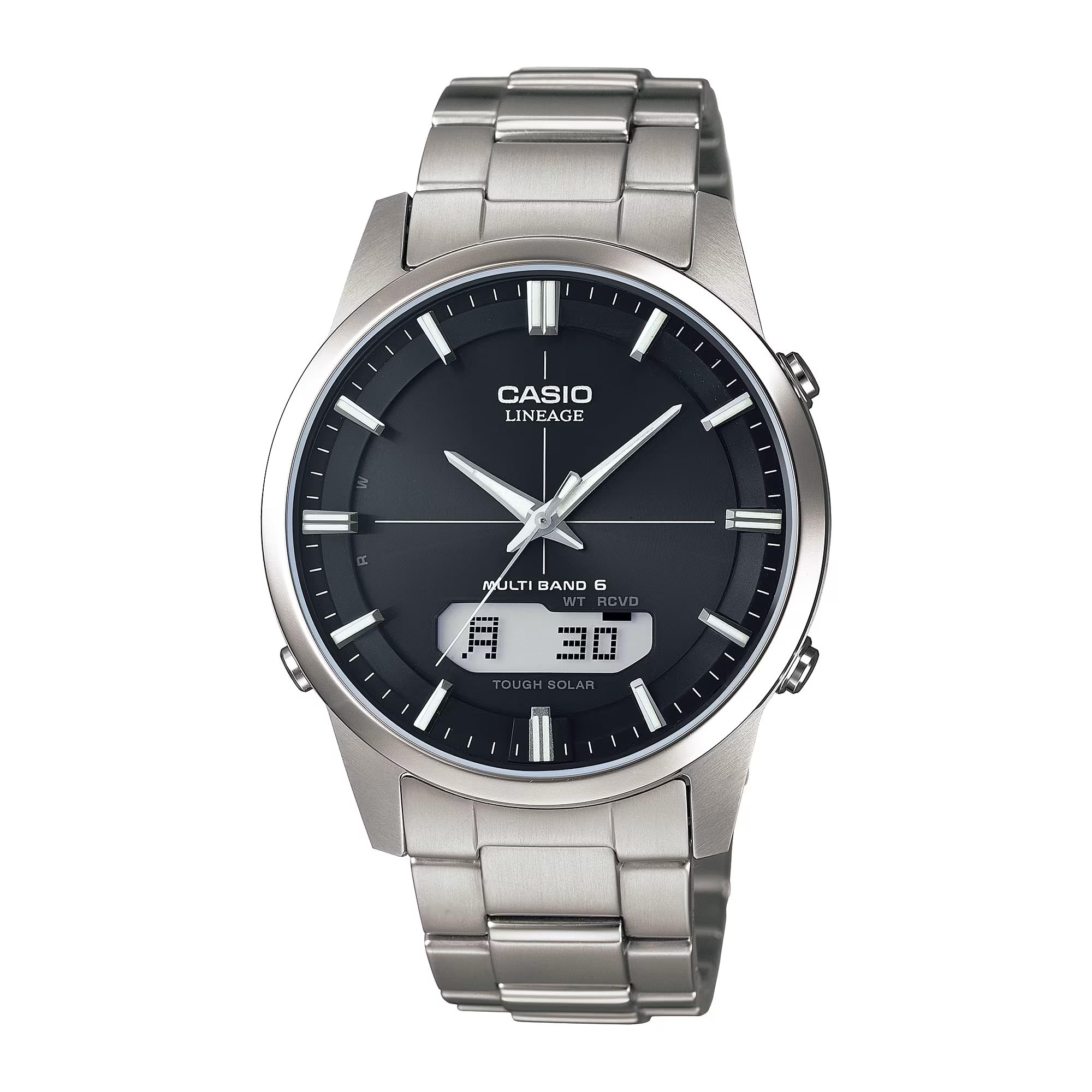 

Casio] wristwatch LINIEGE [Genuine Japan] electric wave solar LCW-M170TD-1AJF silver