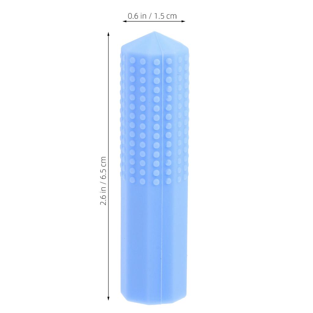 Silicone Pencil Caps Bright Colors Chewable Pencil Holder Sensory Oral Motor Aid Study School Office Kids Blue