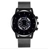Versatile Three-Eye Calendar Watch Men'S Fashion Mesh Belt Quartz Watch