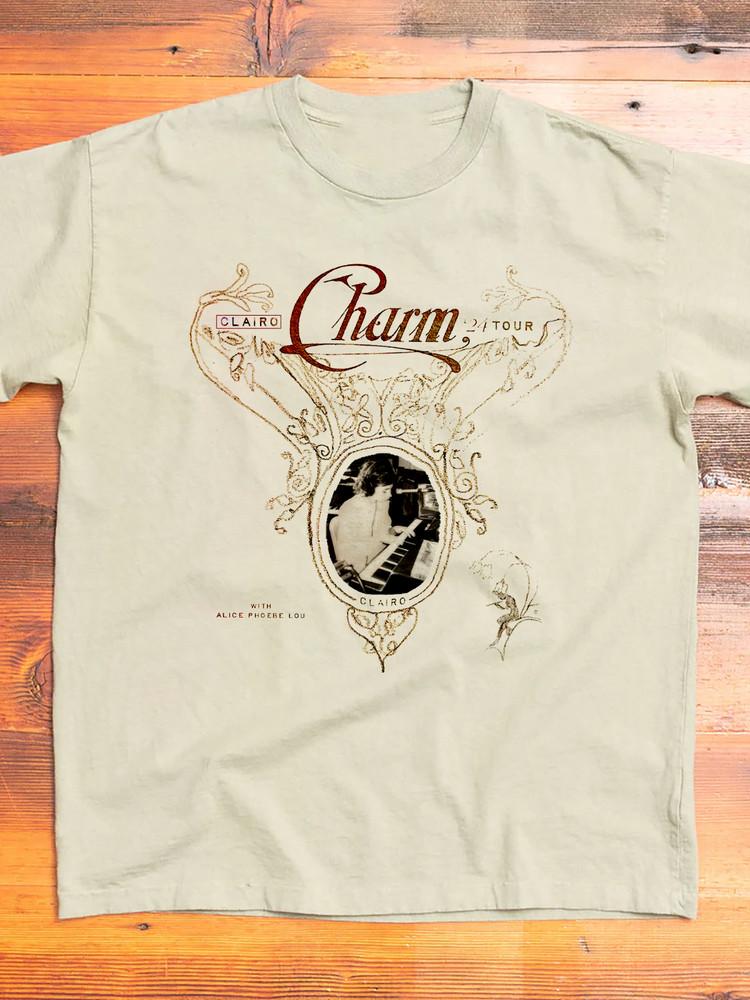 NEW Clairo Charm Tour 2024 Short Sleeve Sand All Size Shirt AG2308 Unisex T-Shirt M