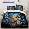 Povlečení se vzorem Son Goku, Sada přikrývky Potah na přikrývku Povlak na polštář Domácí dárek k narozeninám (1 * povlak na peřinu + 2 * povlak na polštář, bez jádra)