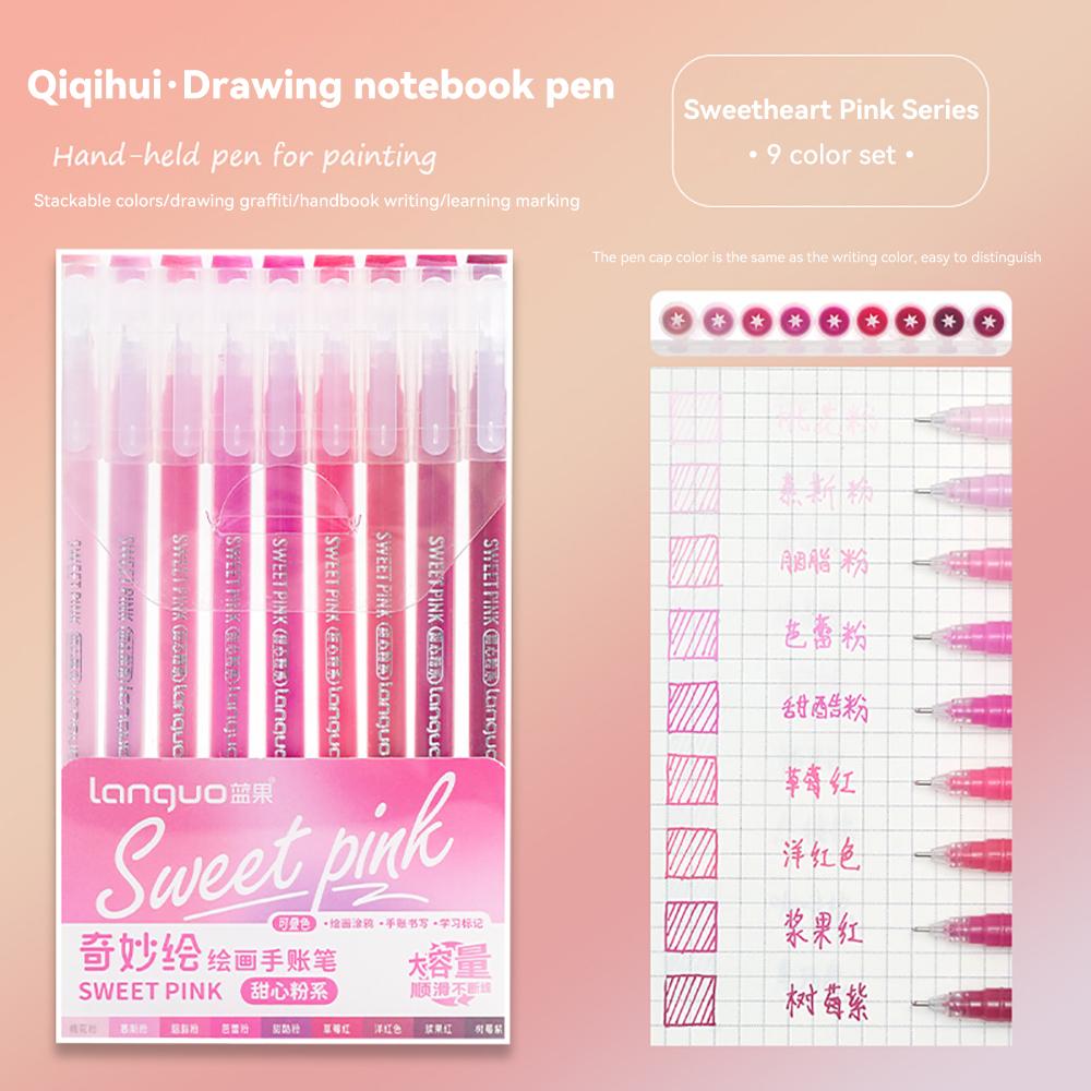Languo 207/45/9 Colors Morandi Gel Pen 0.6mm Diary Scrapbook Painting DIY Gel Pen Set Drawing Art Markers School Supplies