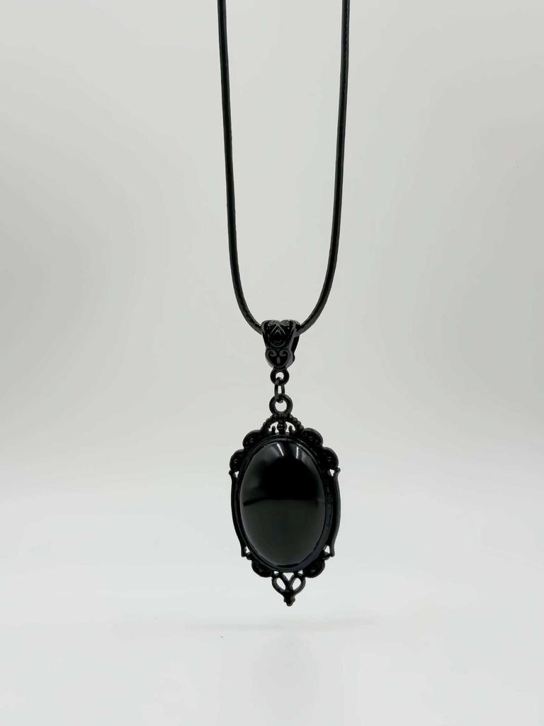 Gothic Mirror Crystal Time Gem Necklace: European & American Trendy Pendant