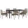 VidaXL Ensemble à Manger de Jardin avec Coussins 7 pcs, Table et Chaise de Terrasse, Meubles de Patio, Mobilier d'Extérieur, 3213622