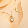 Stainless Steel Necklace Flat Cross Chain Shell Lock Key Personality Design, Women Unique Accessories for Birthday Party