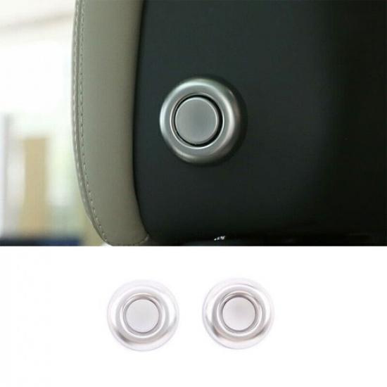 Seat Headrest Button Ring Cover Trim For Defender 110 - DX Matte Silver