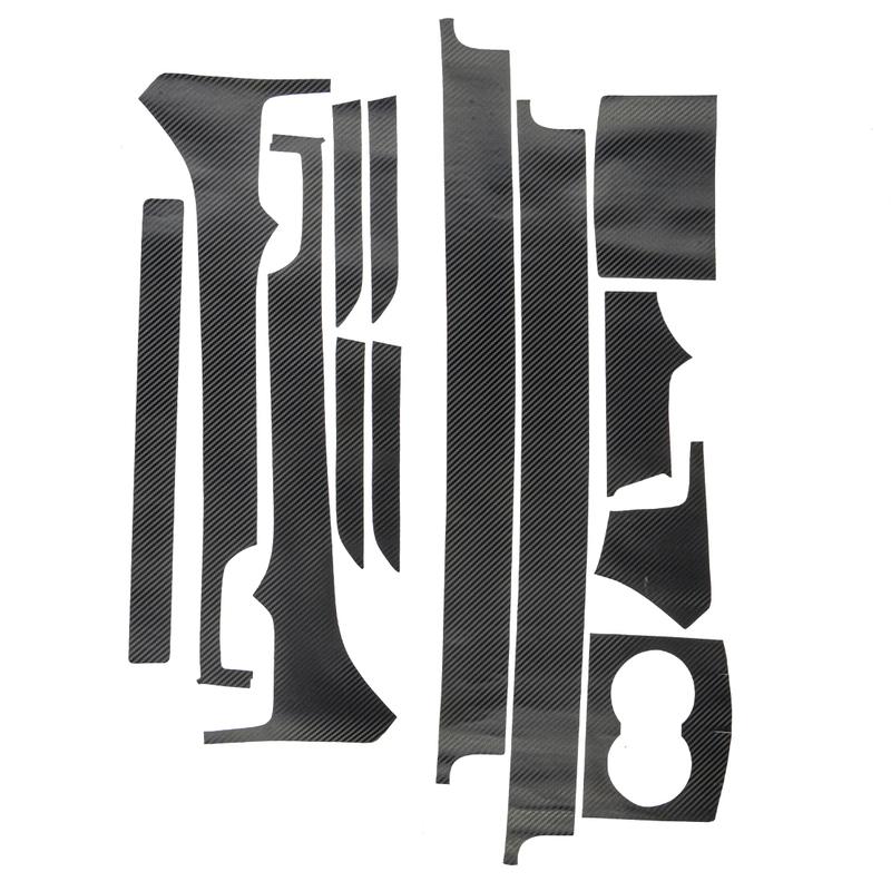 1 Set 3D Full Interior Trim Sticker Cover Film Fit for Tesla Model X S Dashboard Center Console Cup Holder 2012- LHD