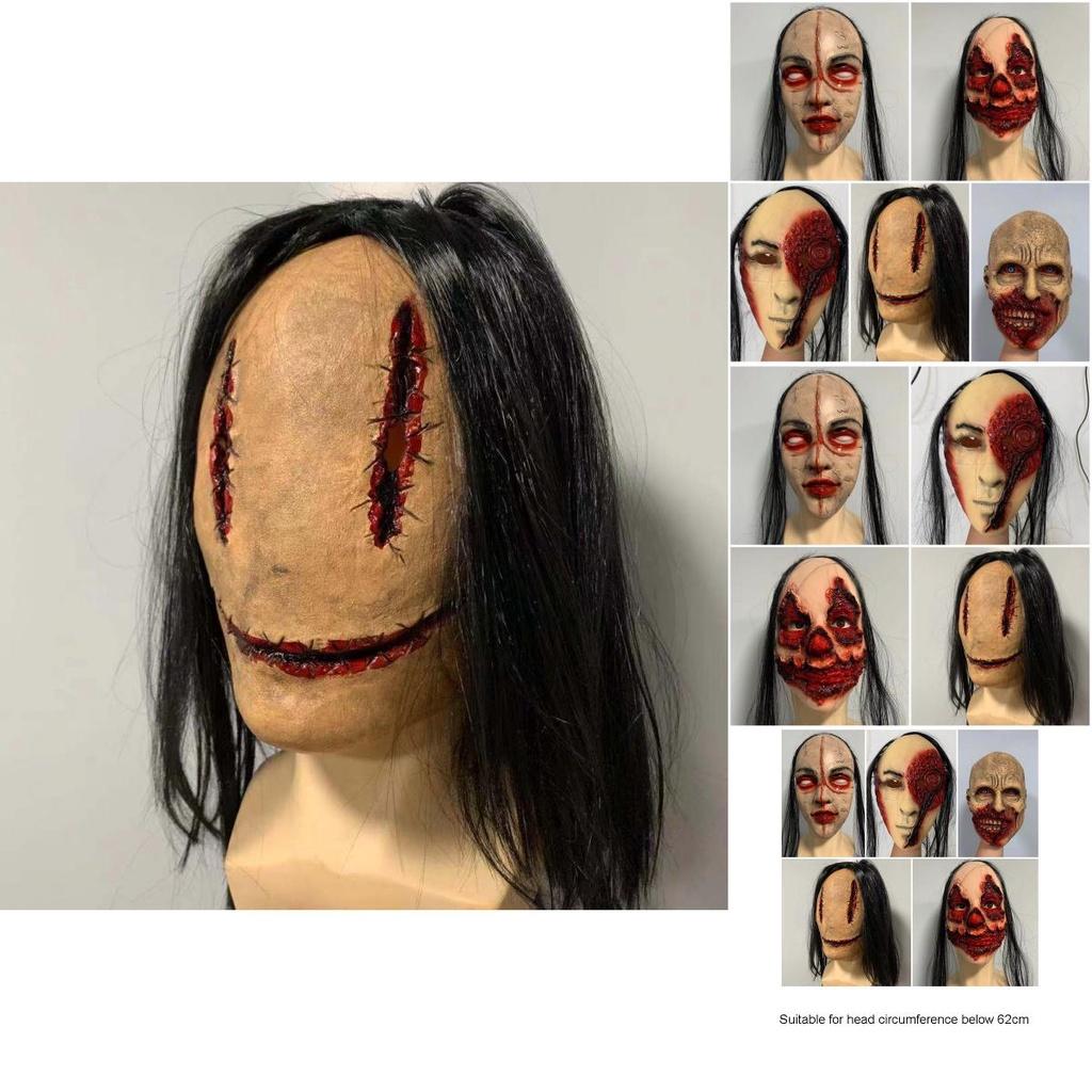 Scary Halloween Ghost Latex Horror Mask Cosplay Props Rotten Face Headgear
