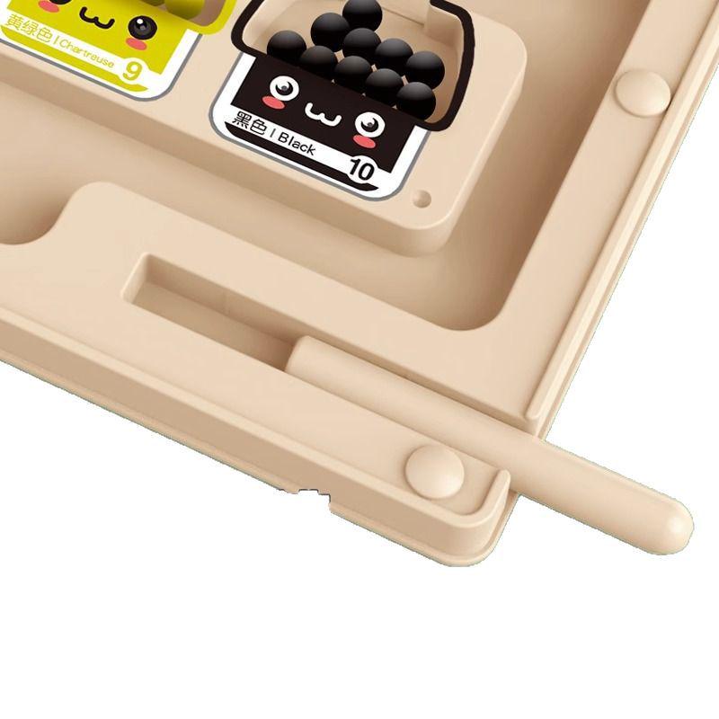 Children's Magnetic Pen Maze: Wooden Arithmetic, Number & Color Recognition Puzzle