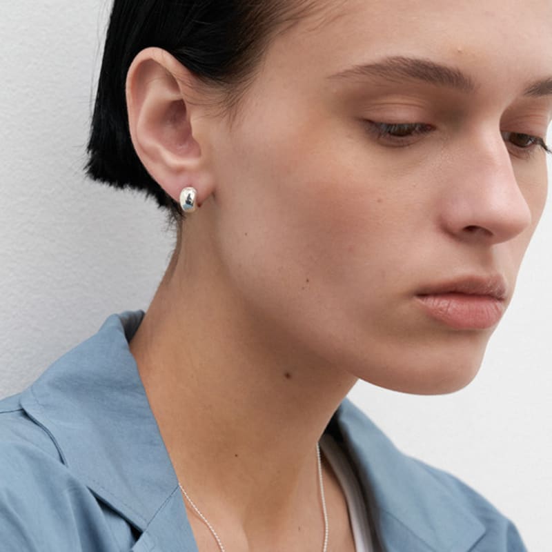 

MIDNIGHT MOMENT invert slim onetouch earring - silver silver