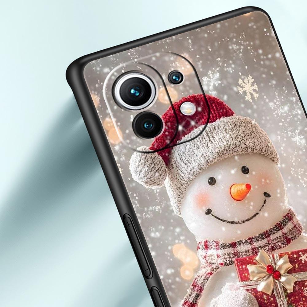 Christmas Snowman Phone Case Cover for Xiaomi Mi 17 15 14 13 12 11 Ultra 15T 14T 13T 12T 11T Pro Lite 5G Soft TPU Shell Fundas