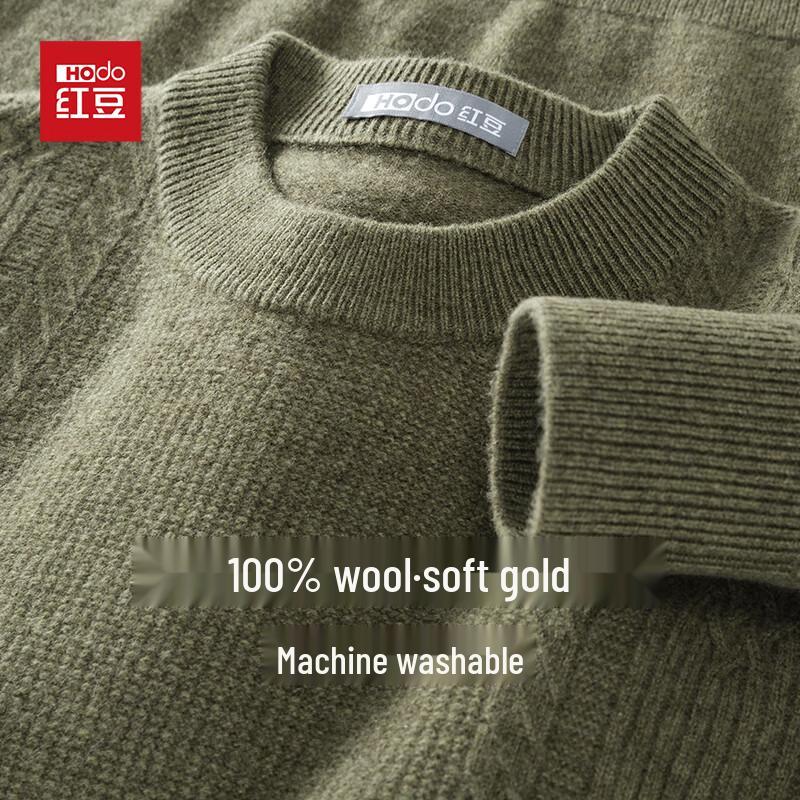 

Hodo Men s Thickened 100% Wool Round Neck Pullover Sweater 2XL