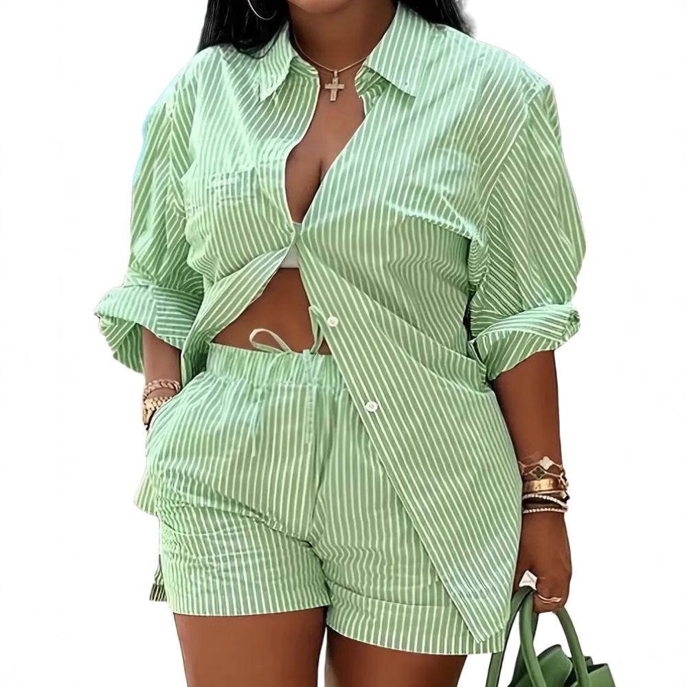 Women's Fashion Print Two-Piece Set: Elegant European & American Style