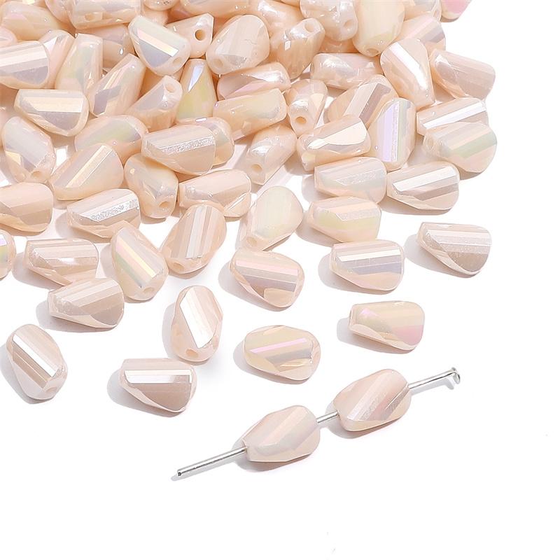 

10 шт. стеклянные бусины особой формы, хрустальные рассыпчатые бусины для изготовления ювелирных изделий своими руками, браслета, ожерелья бежевый