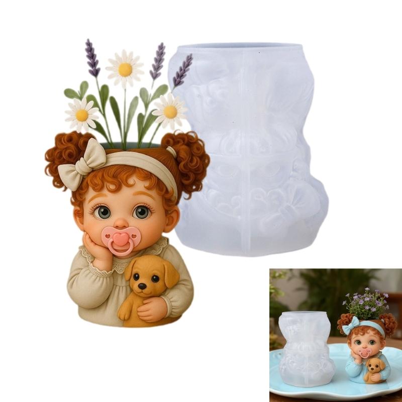 Adorable Dog Shaped Silicone Mold To Create Unique Plant Pots And Decorative Resin Containers Silicone Dog Planter Mold