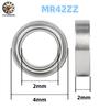 10 peças Rolamento de Esferas Miniatura MR42ZZ 2x4x2mm ABEC-9 Aço Cromado ZZ Blindado para Modelo RC Drone Micro Motor Instrumento de Precisão