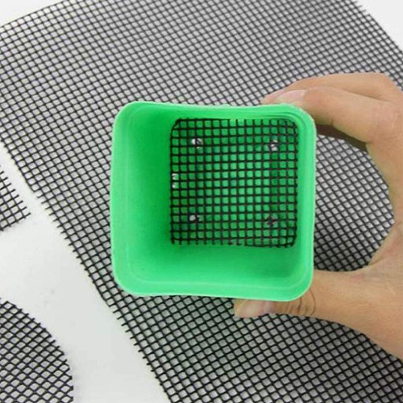 50 sztuk/opakowanie kwadratowa siatka glebowa mata siatkowa do doniczek maty siatkowe do basenu bonsai