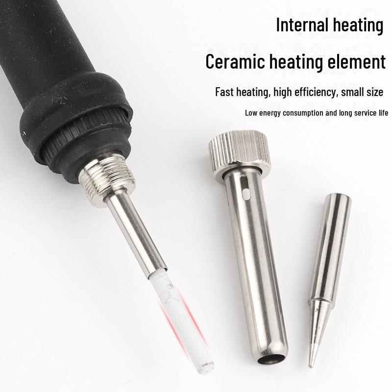 Ciocan de lipit de 60W cu temperatură reglabilă și vârfuri interschimbabile, 220V, disponibil cu ștecher rotund/plat