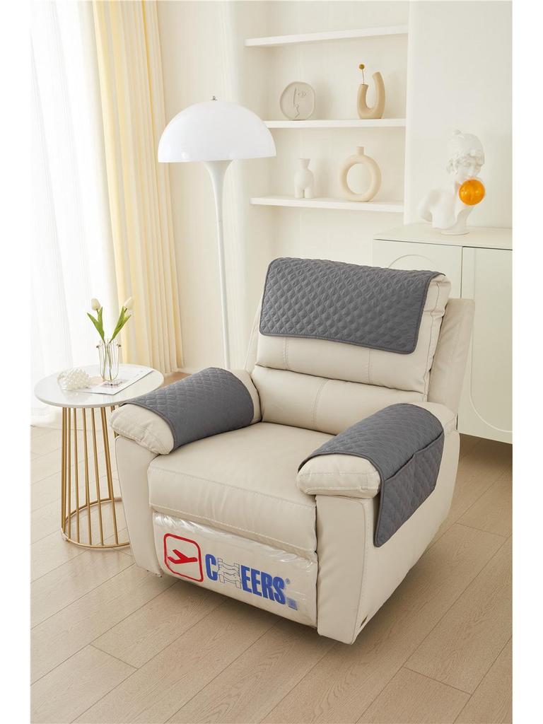 Dreiteilige Sofagarnitur: Armlehnenbezug, Kopfstützenkissenbezug & Armlehnenbezug mit Taschen