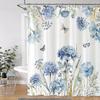 Butterfly And Floral Printed Shower Curtain Family Home Decoration Polyester Bathtub Curtain Bathroom Partition Room Curtain