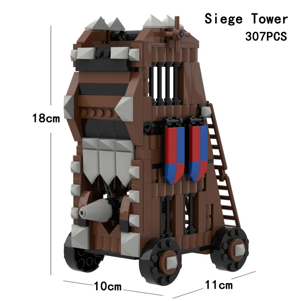 MOC Medieval Furniture Building Blocks Cannon Sheepskin Leather Rack Spinning Wheel Map Desk Loom Bricks Toys Kids Gift