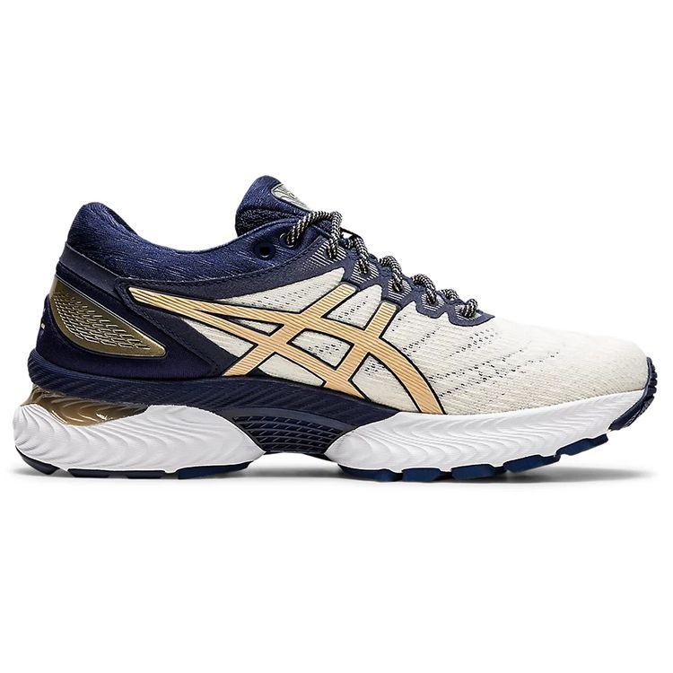 Asics Gel-Nimbus 22 Mesh Comfortable Durable Low-Top Running Shoes Women sneaker White Blue 1012A807-100