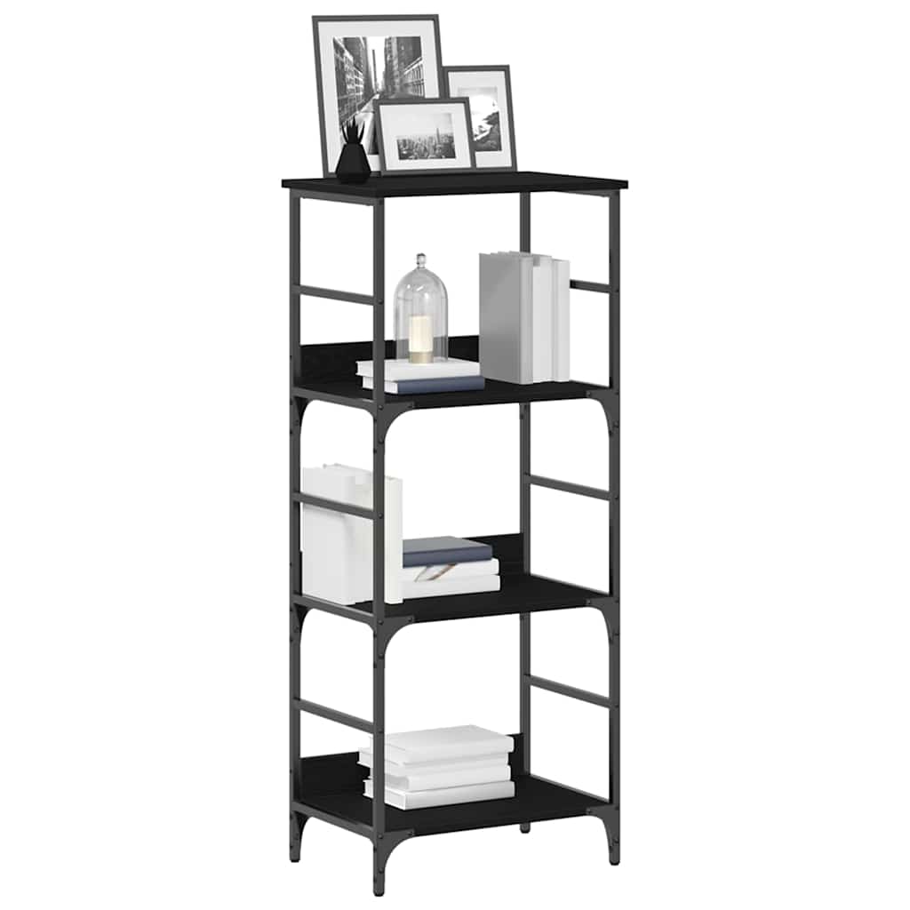 Bookshelf Black Oak Look 50 X 33 X 117.5 Cm